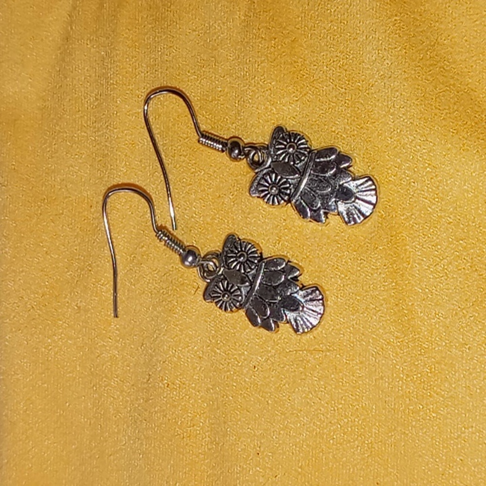 Spider web and Owl Earrings Set - Picture 3 of 3